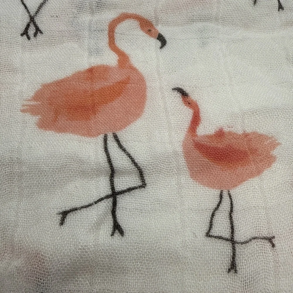 Little Unicorn Flamingo Baby Swaddle Muslin 100% Cotton Blanket Pink White